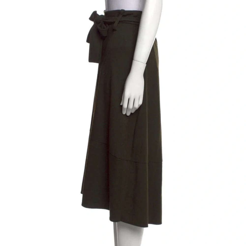 Vince Olive Green Wool Blend Midi Skirt